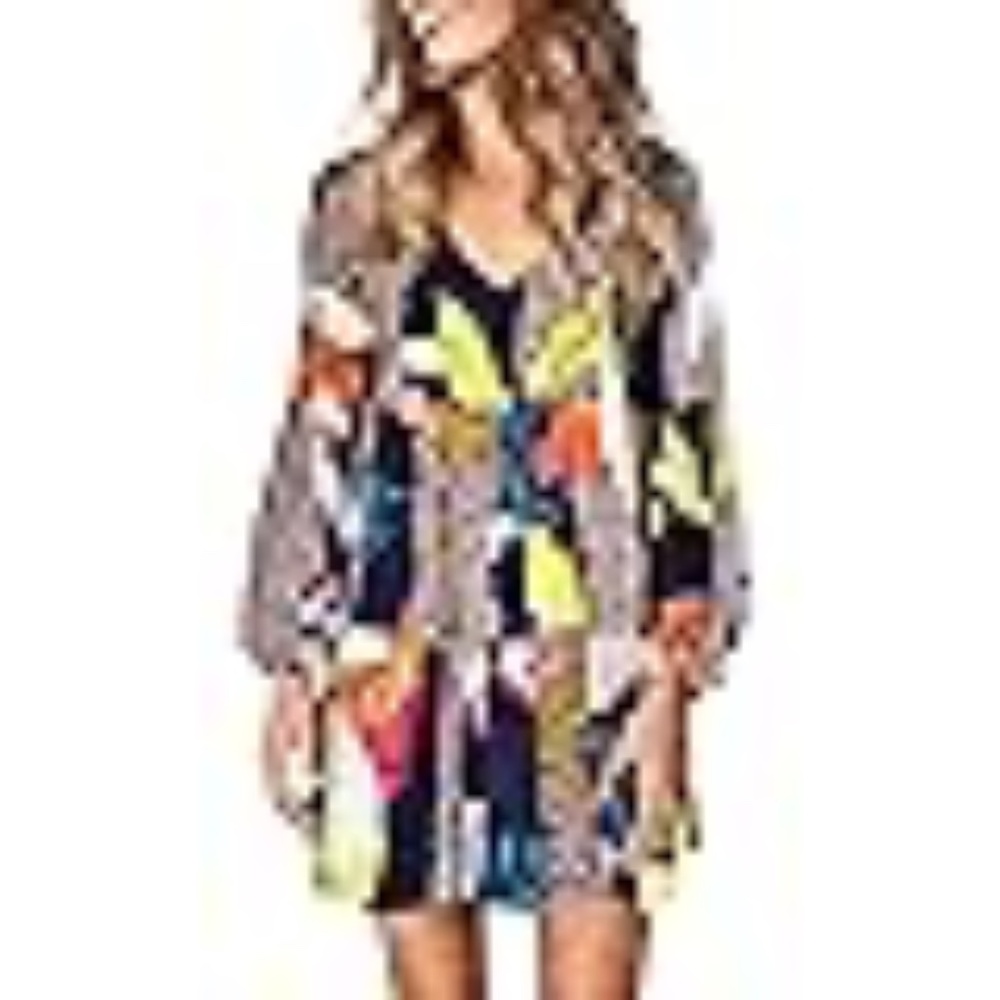 3Amoretu Women's Floral Trendy Plus Size Colorful Geometric Pattern Dresses 2XL - Picture 8 of 16